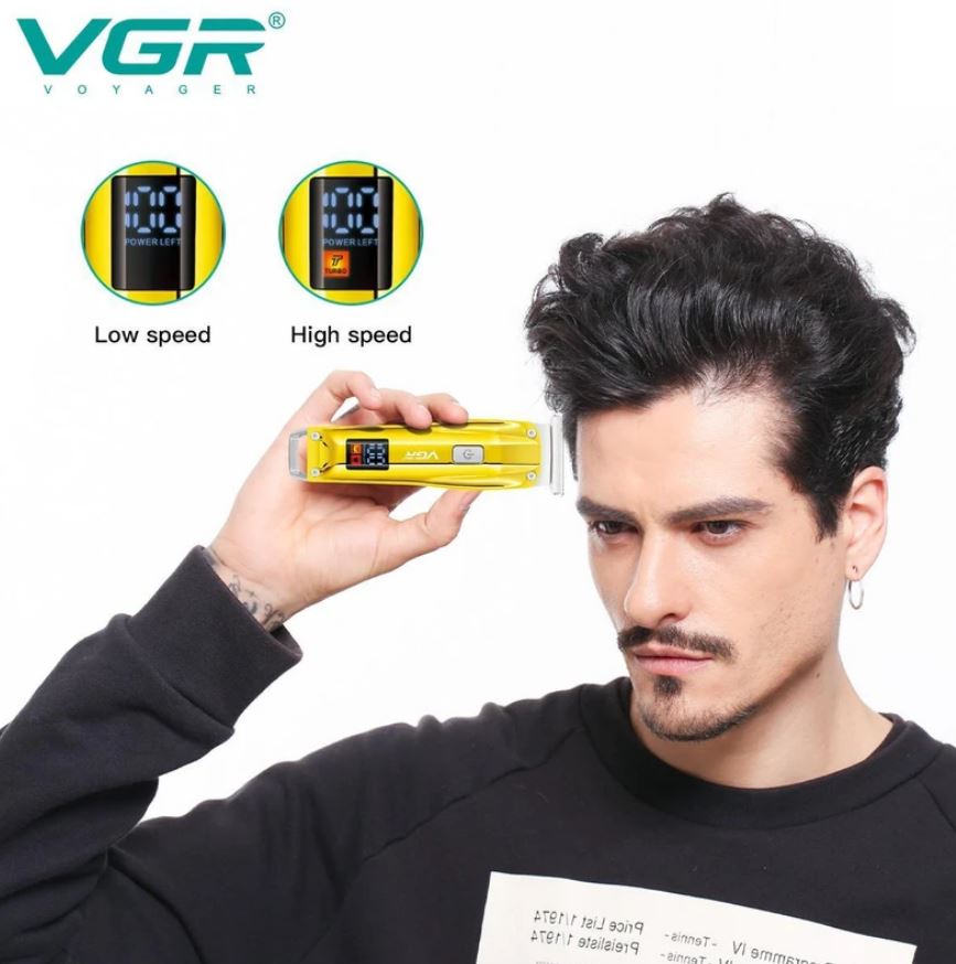 ماشین اصلاح موی سر و صورت وی جی ار مدل 956 با تیغه استیل ضد زنگ، قابلیت اصلاح صفر، سه شانه و تقویت‌کننده توربو